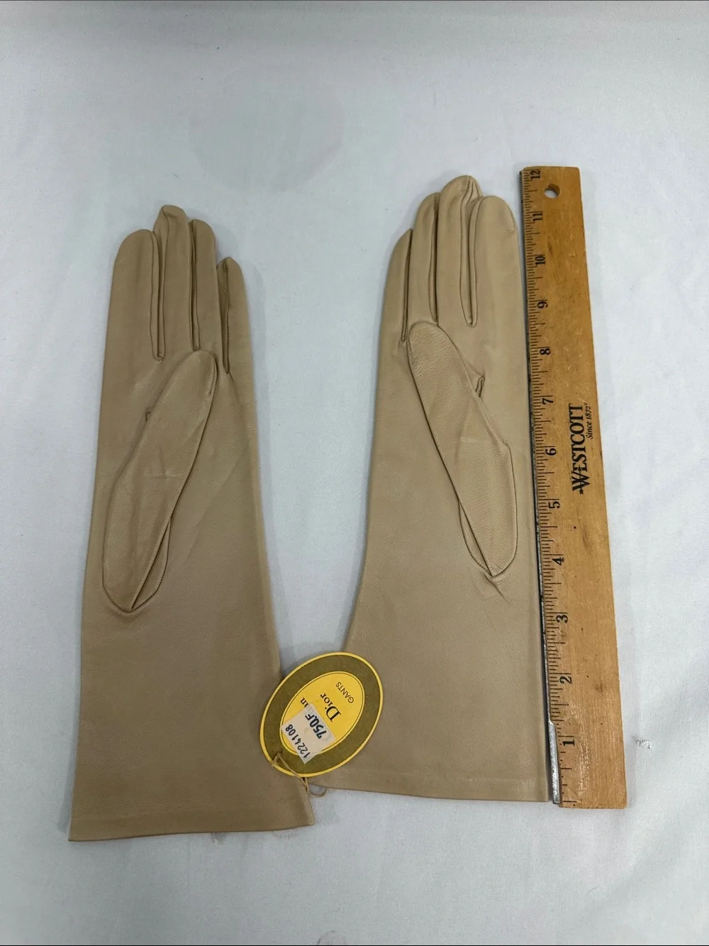 Vintage Christian Dior Gants Kid Leather Gloves Sz 7 3/4 France